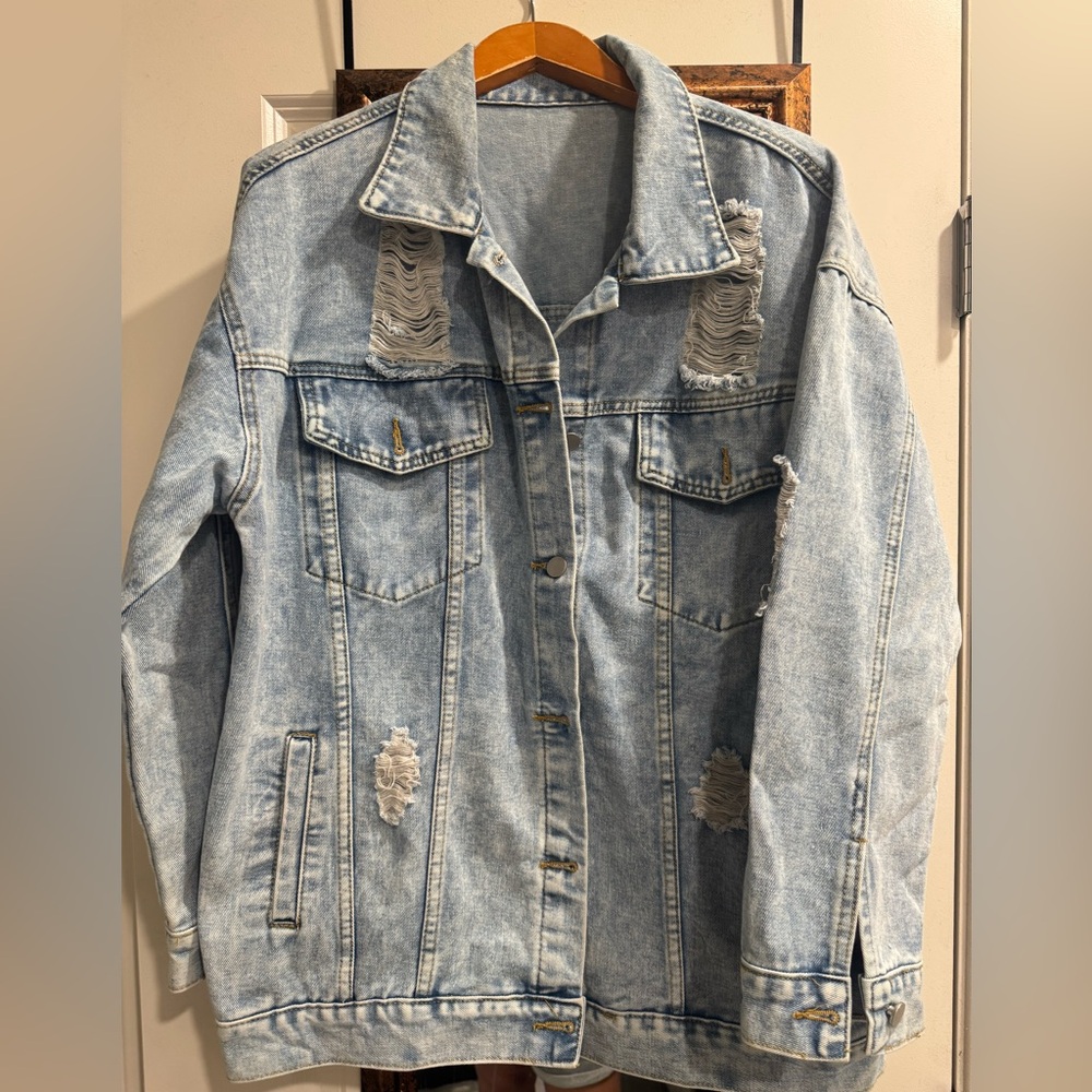 Distressed Light Blue Denim Jacket